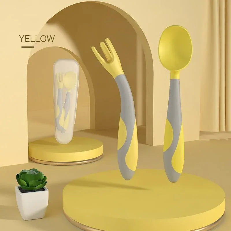 Unique Spoon For Baby Set Food Silicone Gel Spoon Baby Learn To Eat Training Bendable Soft Spoon Children Tableware - BIG FRENCHIES