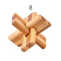 12 Style Brain Teaser 3D Wooden Interlocking Puzzles Game Toy Bamboo Small Size For Adults Kids - BIG FRENCHIES