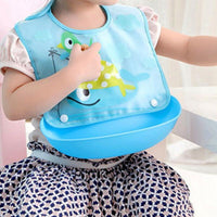 Baby Waterproof Silicone Bibs Burp Cloths Washable Roll Up Crumb Catcher Feeding Bib - BIG FRENCHIES