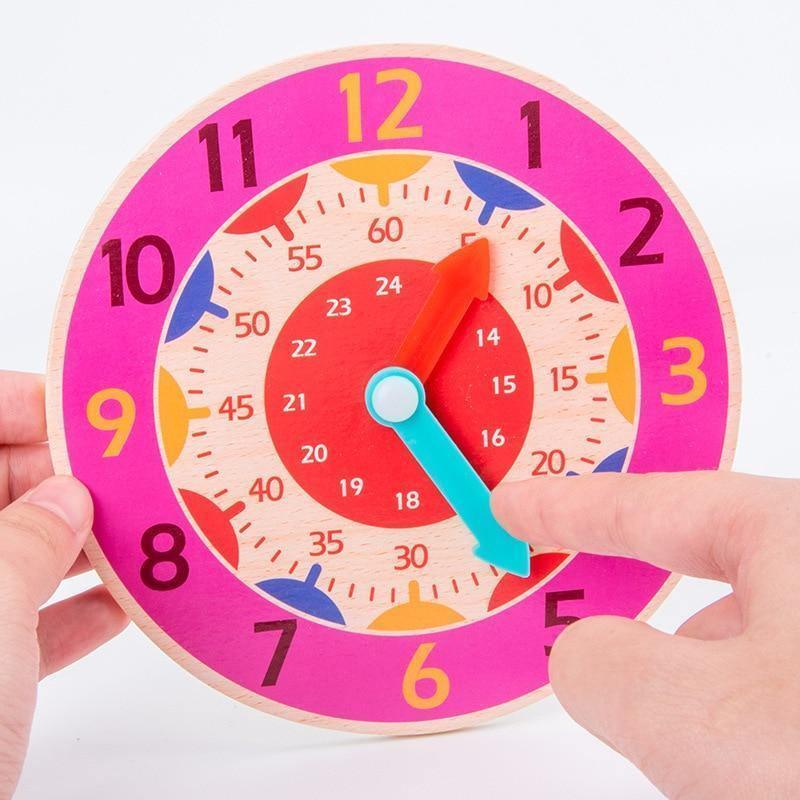 Popular Educational Wooden Clock Toys Hour Minute Second Cognition Colorful Clocks Early Learning Kids Education Toys for Children - BIG FRENCHIES