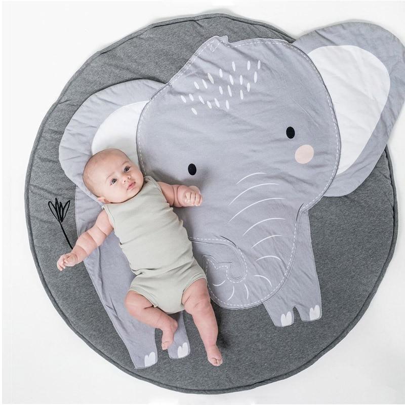 Luxury Mdoern Cartoon Animals Baby Play Mat Foldable Kids Crawling Pad Round Carpet Rug Toys Cotton Children Room Decor Photo Props Carpet For Kids - BIG FRENCHIES