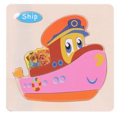 Baby Toys Wooden 3D Puzzle Cartoon Animal Intelligence Kids Educational Brain Teaser Children Tangram Shapes Learning - BIG FRENCHIES
