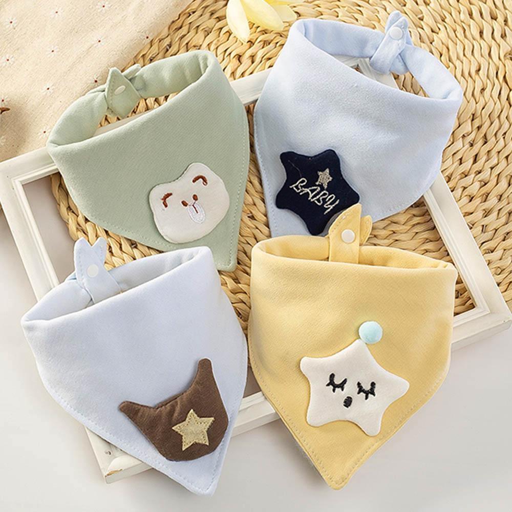 Baby Bibs Triangle Double Cotton Bibs Cartoon Saliva Towel Baby Boys Girls Feeding Apron Cotton Bib for Kids - BIG FRENCHIES