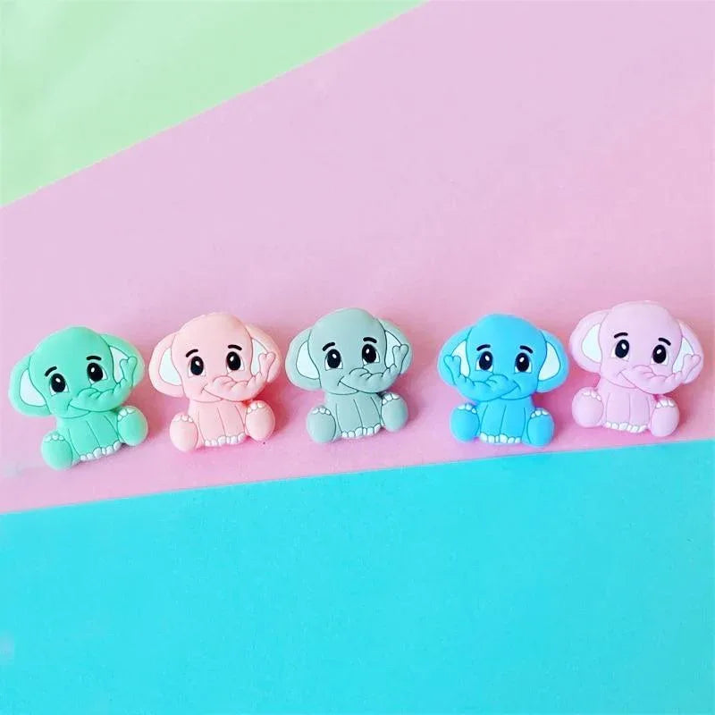 2pc Silicone Elephant Teether Baby Silicone Chew Charms Baby Teething Gift Toddler Toys Unique Design - BIG FRENCHIES