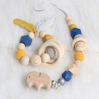 Modern Wood Pacifier Clip Chain Holder Nipples Pacifier Clips Pacifier Teether Teething Toy Cartoo Wooden Bracket For Pacifier For Kids - BIG FRENCHIES