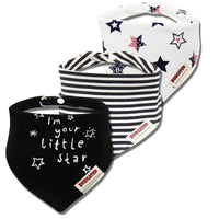 3PCS Comfortable Waterproof Organic Cotton Baby Burp Cloth Bandanna Scarf Bibs For Newborn Baby Boy And Girl - BIG FRENCHIES