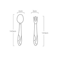 New Baby Training Twist Spoon And  Fork Silicone Feeding Infant Food Grades  Soft Head Children's Cutlery  With Storage For Boys And Girls