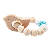 Wooden Teether Hedgehog Crochet Beads Wood Crafts Ring Engraved Bead Baby Teether Wooden Toys For Kids Rattle - BIG FRENCHIES