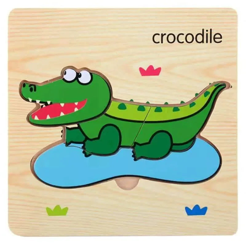3D Wooden Children Interesting Puzzle Toys With Animals and Cars Exellent Puzzles Intelligence Kids Early Educational Toys For Children - BIG FRENCHIES