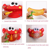 Baby Bath Toys Bubble Machine Crabs Frog Music Kids Bath Toy Bathtub Soap Automatic Bubble Maker - BIG FRENCHIES