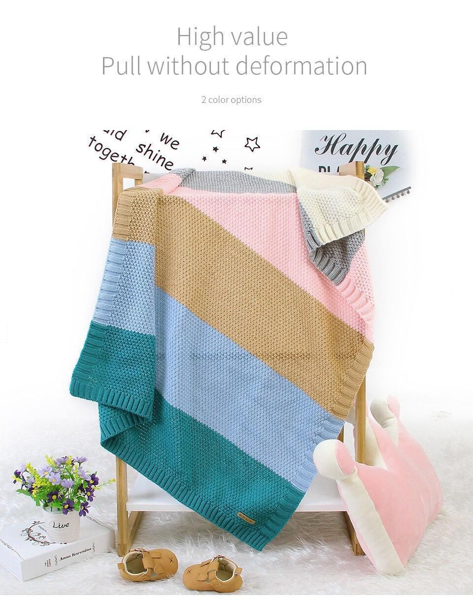 Baby Blankets Knitted Swaddle Wrap Envelopes for Stroller Bedding Blankets for Infants Soft Warm Sleep Covers Blanket for Kids - BIG FRENCHIES