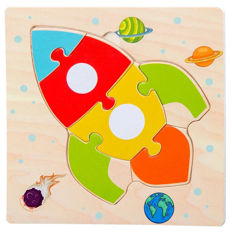 Baby Wooden 3D Tangram Puzzle – Educational Cartoon Animal Toy - BIG FRENCHIES