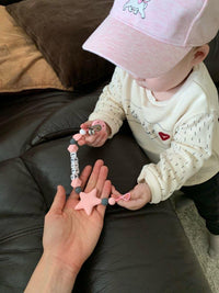 Personalized Name Handmade Pacifier Clips Holder Chain Silicone Pacifier Chains Baby Teether Teething Chain For Baby and Kids - BIG FRENCHIES