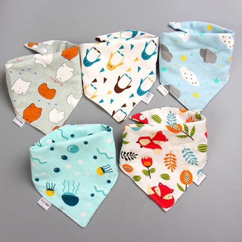 Fashion Modern 5PCS/SET Baby Triangle Double Cotton Bandana Feeding Bibs For Baby Boys/ Girls Baby Kids - BIG FRENCHIES
