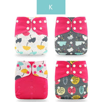 4pcs/set Washable Eco-Friendly Cloth Diaper Cover Adjustable Nappy Cloth Diapers Cloth Nappy For Baby Boys and Grils Baby - BIG FRENCHIES