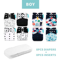 4PCS/SET Washable Eco-friendly Diaper Ecological Adjustable Nappy Reusable Cloth Diapers Set For Baby and Kids - BIG FRENCHIES