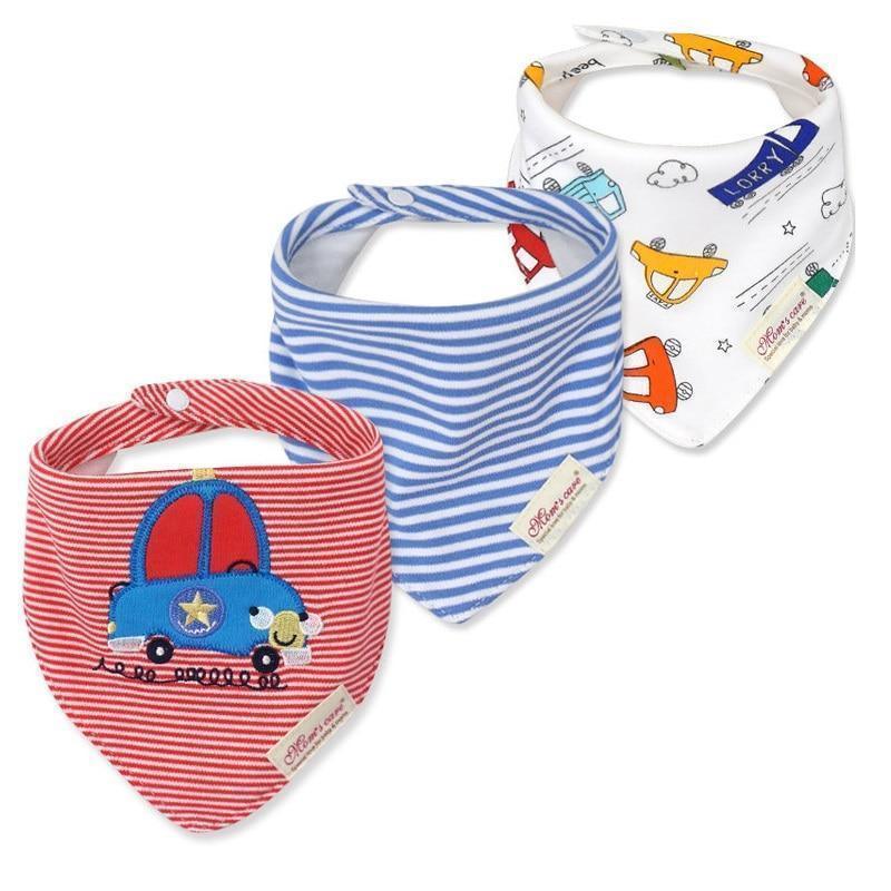 Moder 3PCS Baby Bibs Bandanna Lot Cotton Multi-style Triangle Cartoon For Infant Boys And Girls - BIG FRENCHIES