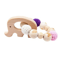 Wooden Teether Hedgehog Crochet Beads Wood Crafts Ring Engraved Bead Baby Teether Wooden Toys For Kids Rattle - BIG FRENCHIES