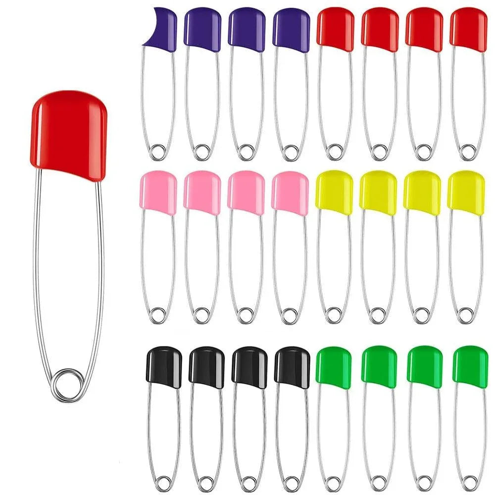 50Pcs Baby Safety Pins Plastic Head Cloth Diaper Pins Stainless Steel Sewing Safety Pins for Quilting Knitting Stitch Markers Stainless Steel Nappy Pins for Quilting Sewing Locking Safety Pins - BIG FRENCHIES