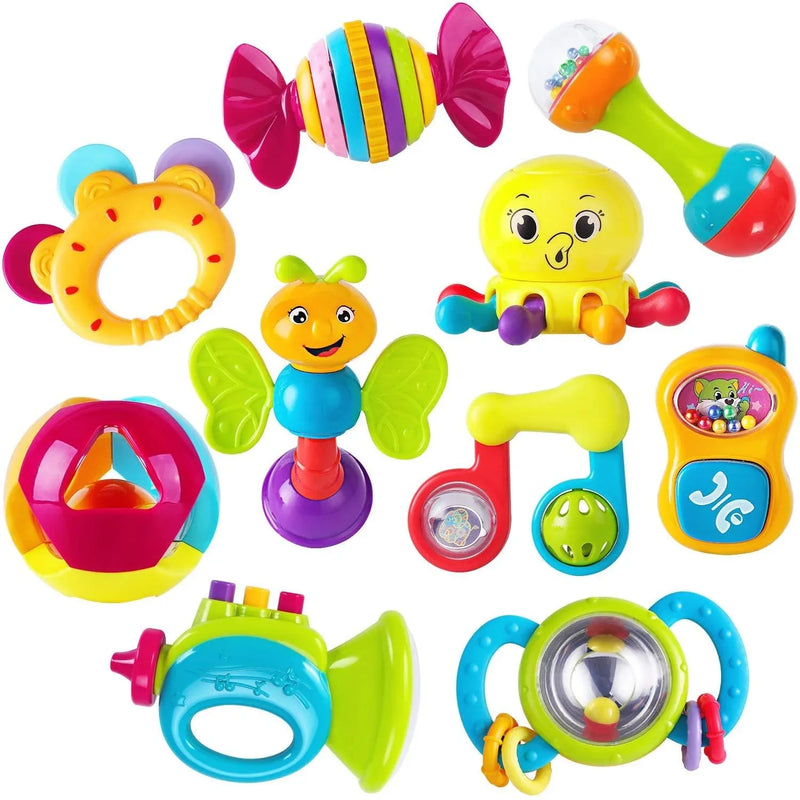 Baby Rattles Teether Shaker Grab and Spin Rattle Musical Toy Set Early Educational Toys For Baby - BIG FRENCHIES