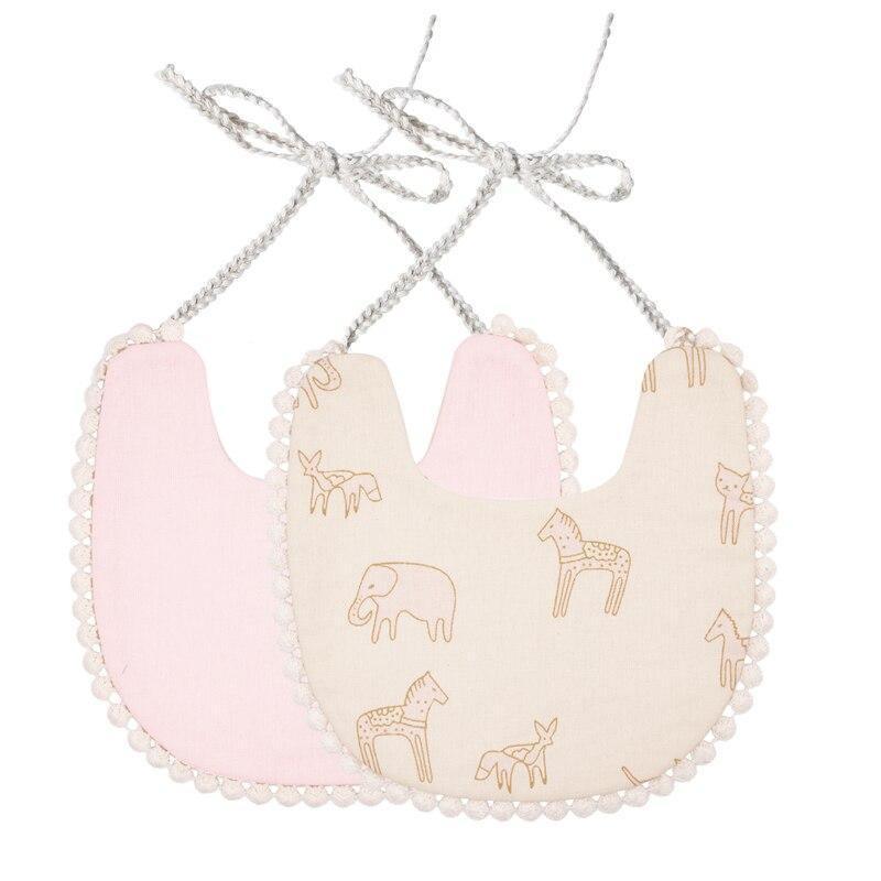 Double-deck Infant Baby Girl Boy Bib Kid Toddler Dinner Feeding Tassel Cotton Linen Burp Cloths - BIG FRENCHIES