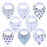 8PCS/SET Pack Baby Bandana Organic Absorbent Soft Cotton Drool Bibsfor Teething And Feeding Bib For Baby and Kids Feeding - BIG FRENCHIES