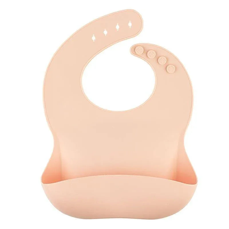 Solid Silicone Bibs Baby Feeding Saliva Towel Waterproof Soft Cloths Bandana Lightweight Infant Bibs - BIG FRENCHIES