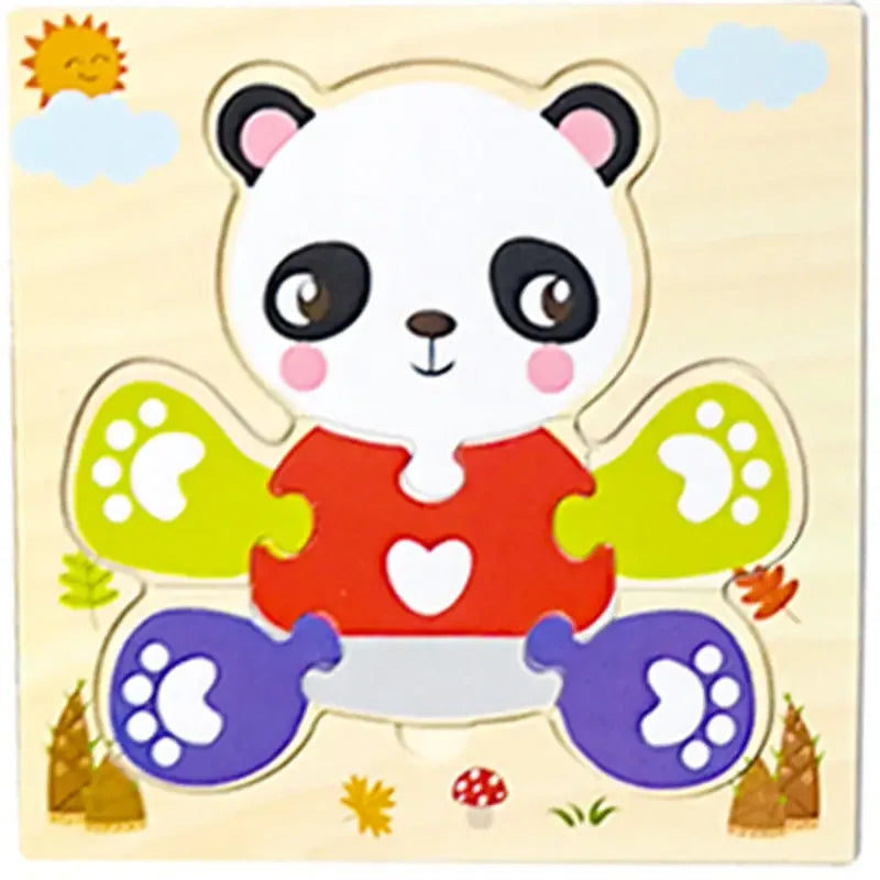 Baby Wooden 3D Tangram Puzzle – Educational Cartoon Animal Toy - BIG FRENCHIES