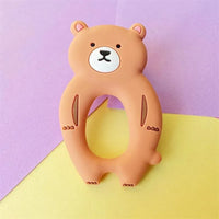 4pcs Bear Silicone Teether Baby Teething Toys Chewable Cartoon Animal Shape Baby Products Nursing Gift - BIG FRENCHIES