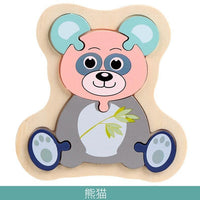 Wooden Children Colorful Animal Stevvex Puzzle for Toddler Creative Puzzle Early Educational Toys for Boys and Girls 2-4 - BIG FRENCHIES