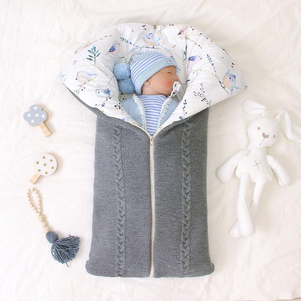 Newborn Infant Baby Knit Sleep Bag Stroller Envelope Blanket Winter Warm Swaddle Wrap Sleeping Bag For Babies - BIG FRENCHIES