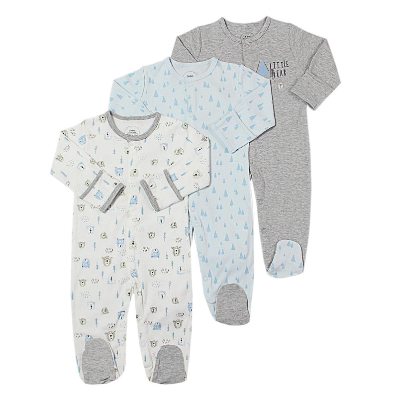 3Pcs Baby unisex Rompers Long Sleeve Sleep suit Cartoon Jumpsuit Baby Pajamas Stes For Kids Between 0-12Months - BIG FRENCHIES
