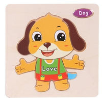 Baby Toys Wooden 3D Puzzle Cartoon Animal Intelligence Kids Educational Brain Teaser Children Tangram Shapes Learning - BIG FRENCHIES