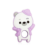 Silicone Bear Baby Teethers Silicone Beads Baby Pacifier Clips Teething Toys Clip Nipple Clasps For Baby Boys And Girls - BIG FRENCHIES