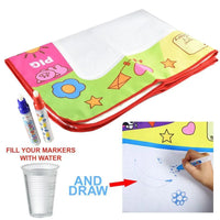 1-6 Years Children Kids Baby Drawing Educational Water Mat Drawing Painting Toddler Board/ Charpet With Magic Water Pen Gift 45.5 X 29cm (White) - BIG FRENCHIES