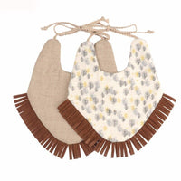 Double-deck Infant Baby Girl Boy Bib Kid Toddler Dinner Feeding Tassel Cotton Linen Burp Cloths - BIG FRENCHIES