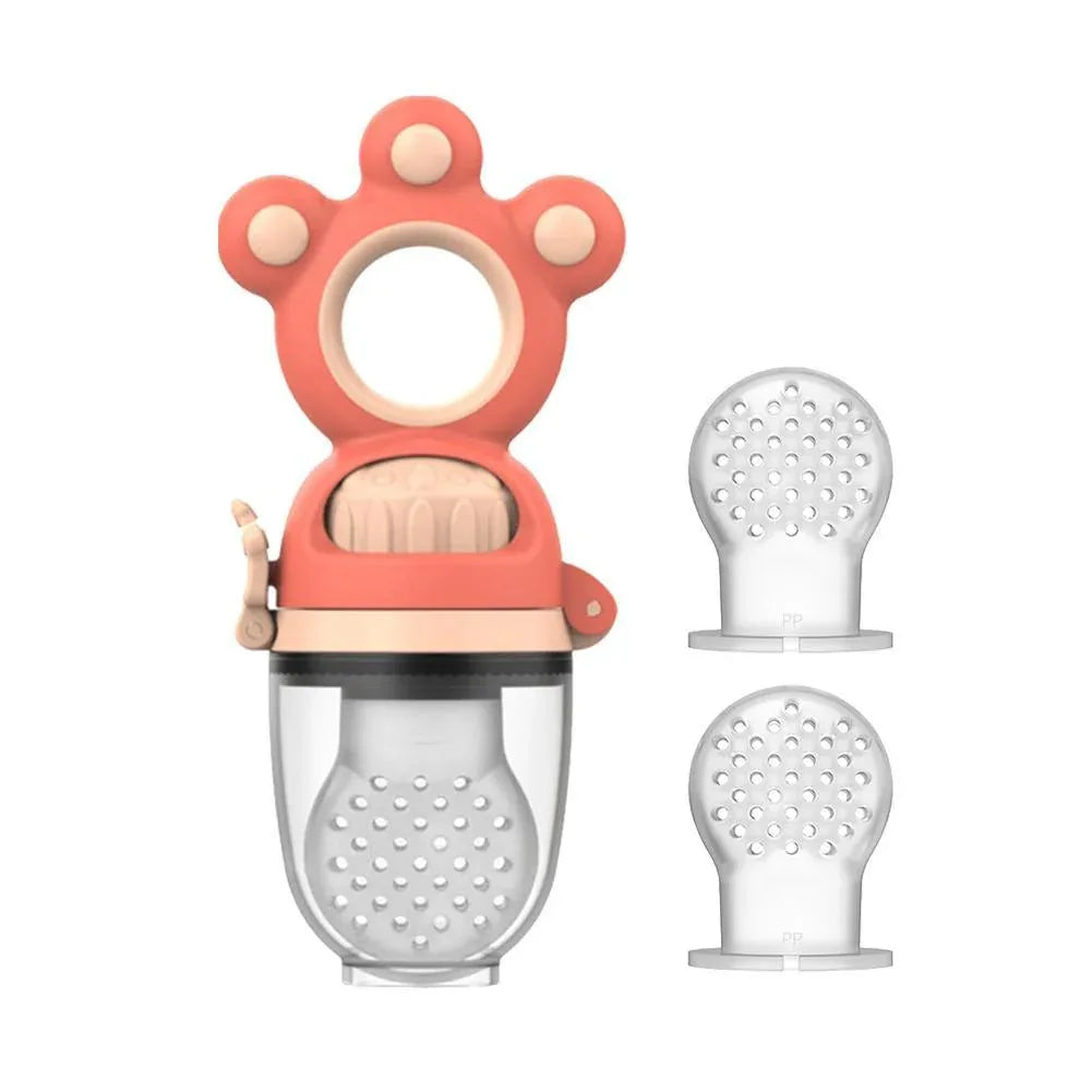 Modern Rotary Seal Non Slip Home Safe Baby Fruit Feeder Pacifier Fresh Food Bite Bag Soft Silicone Teething Toy For baby and Kids - BIG FRENCHIES