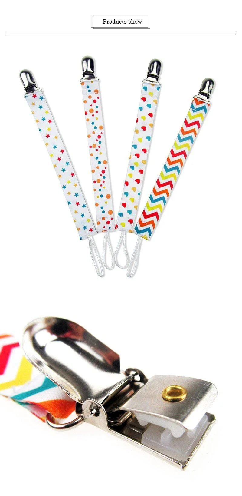 4PCS/SET Infant Pacifier Clips Holder Clip Nursing Teether Clip Nipple Holder Baby Pacifier Clip Soother Holder for Pacifier for Kids and Baby - BIG FRENCHIES