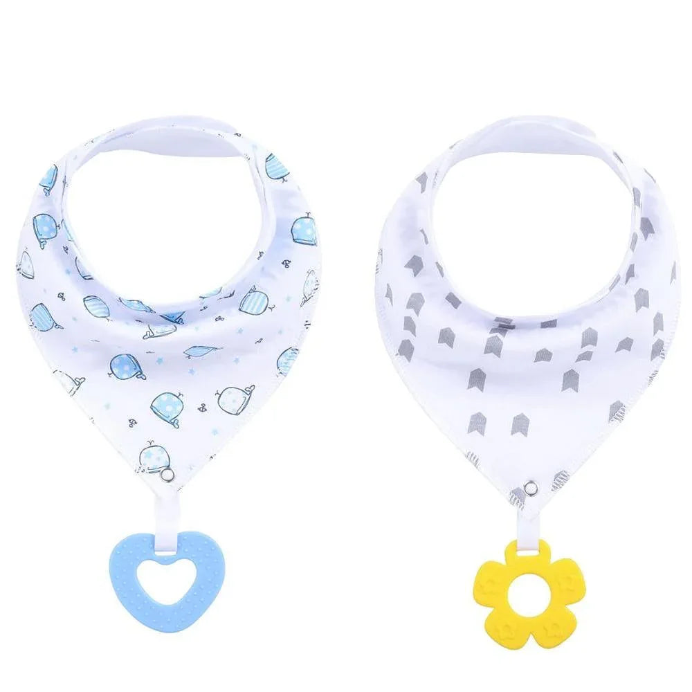 100% Organic Cotton Super Absorbent And Soft Unisex Baby Bandana Drool Bibs And Teething Toys For Newborn - BIG FRENCHIES