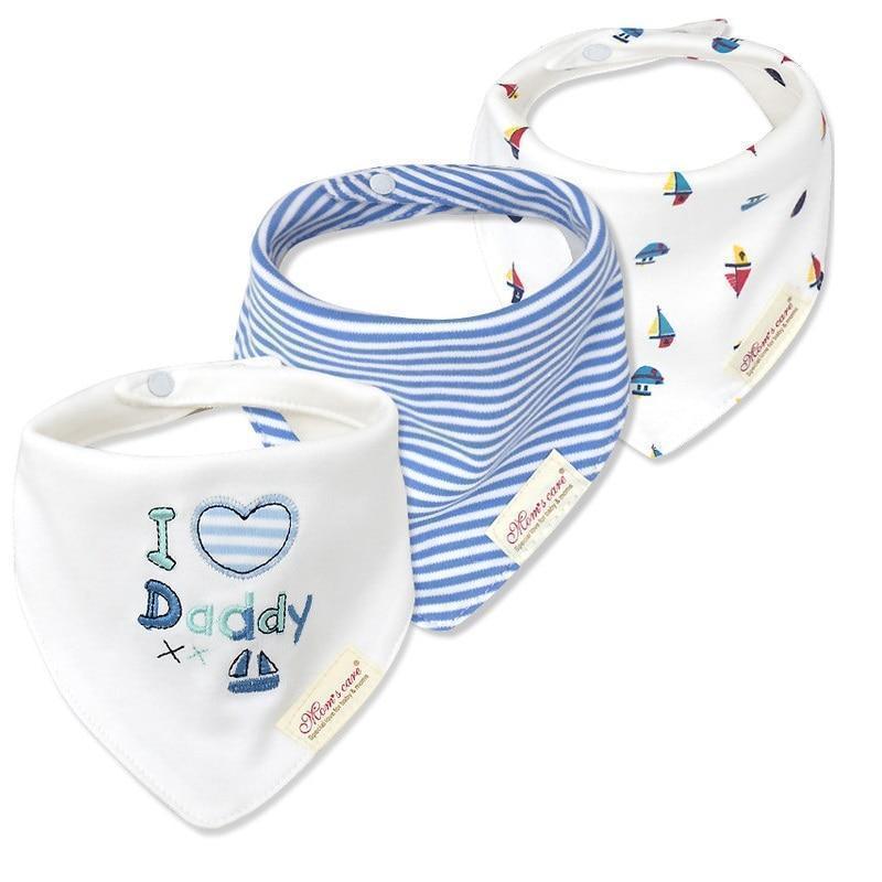 Moder 3PCS Baby Bibs Bandanna Lot Cotton Multi-style Triangle Cartoon For Infant Boys And Girls - BIG FRENCHIES