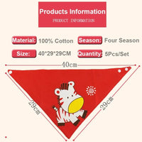 Fashion Modern 5PCS/SET Baby Triangle Double Cotton Bandana Feeding Bibs For Baby Boys/ Girls Baby Kids - BIG FRENCHIES