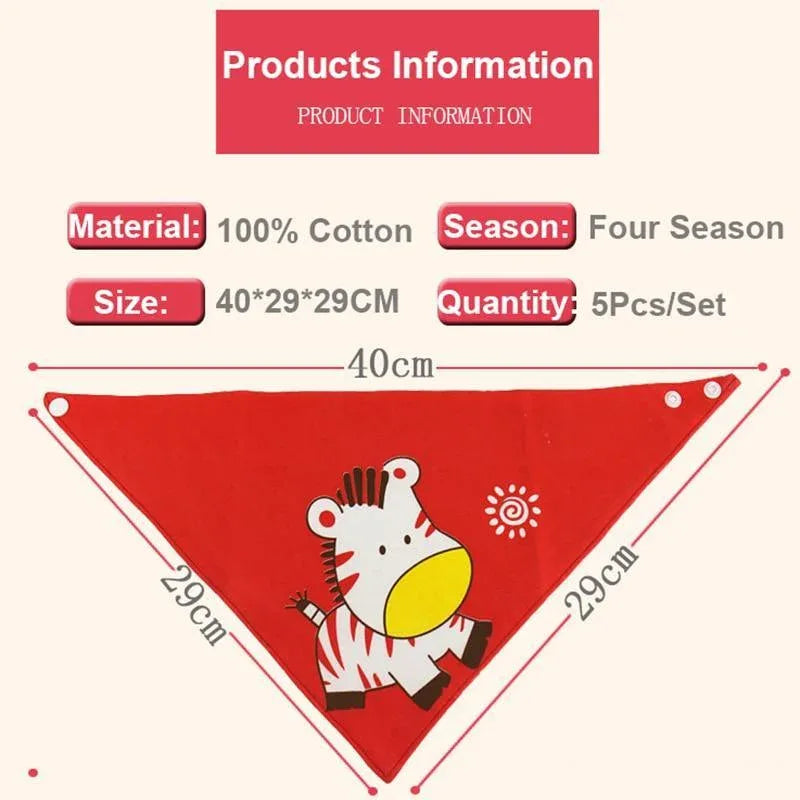 Fashion Modern 5PCS/SET Baby Triangle Double Cotton Bandana Feeding Bibs For Baby Boys/ Girls Baby Kids - BIG FRENCHIES