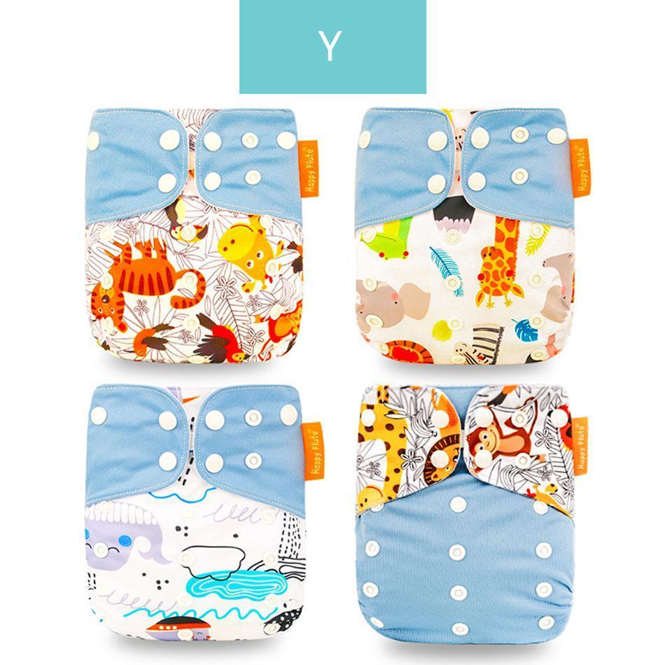 4pcs/set Washable Eco-Friendly Cloth Diaper Cover Adjustable Nappy Cloth Diapers Cloth Nappy For Baby Boys and Grils Baby - BIG FRENCHIES