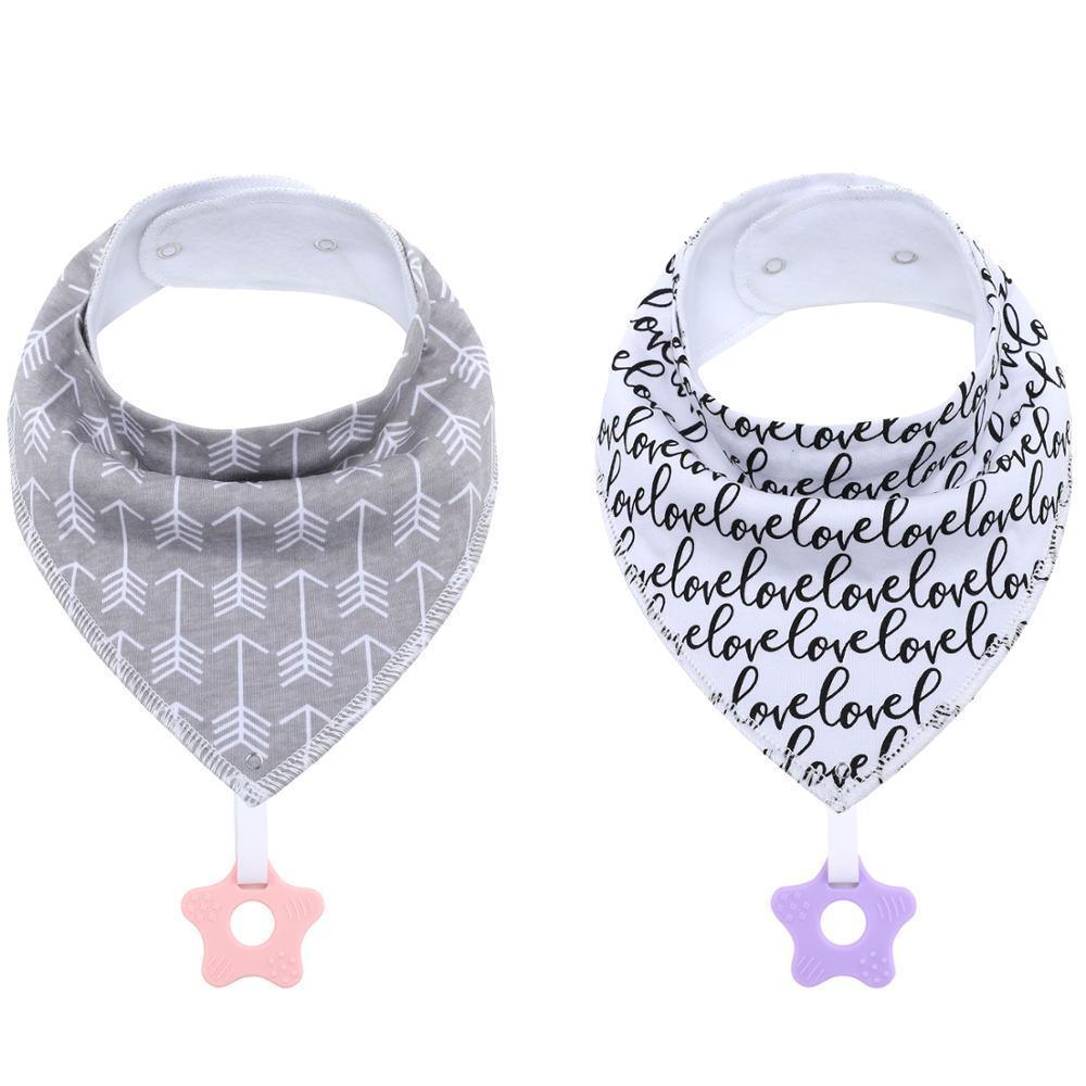 100% Organic Cotton Super Absorbent And Soft Unisex Baby Bandana Drool Bibs And Teething Toys For Newborn - BIG FRENCHIES
