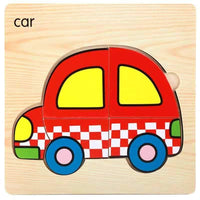 3D Wooden Children Interesting Puzzle Toys With Animals and Cars Exellent Puzzles Intelligence Kids Early Educational Toys For Children - BIG FRENCHIES