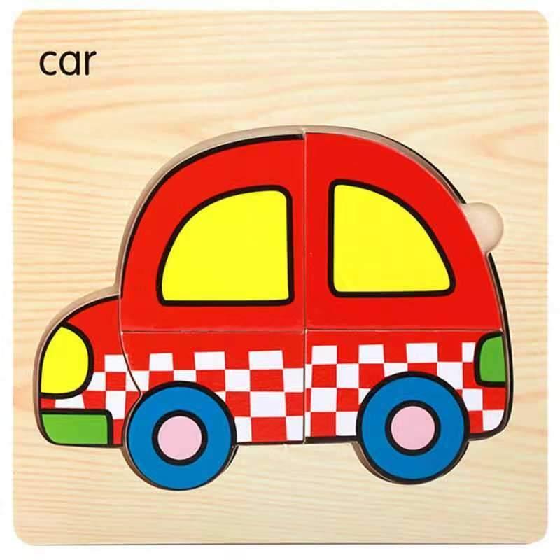 3D Wooden Children Interesting Puzzle Toys With Animals and Cars Exellent Puzzles Intelligence Kids Early Educational Toys For Children - BIG FRENCHIES