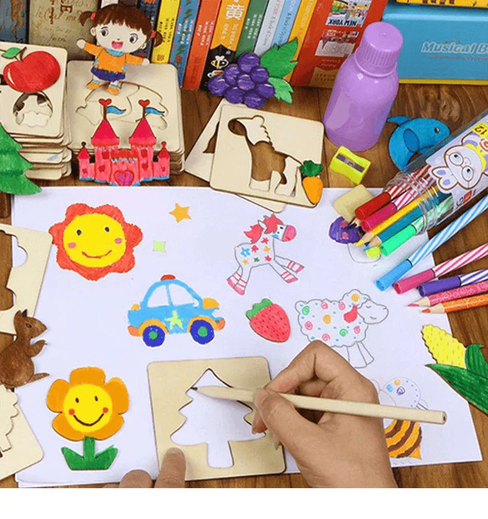 100Pcs Baby Toys Drawing Toys Coloring Board Children Creative Doodles Early Learning Education Toy Boy Girl Learn Drawing Tools - BIG FRENCHIES