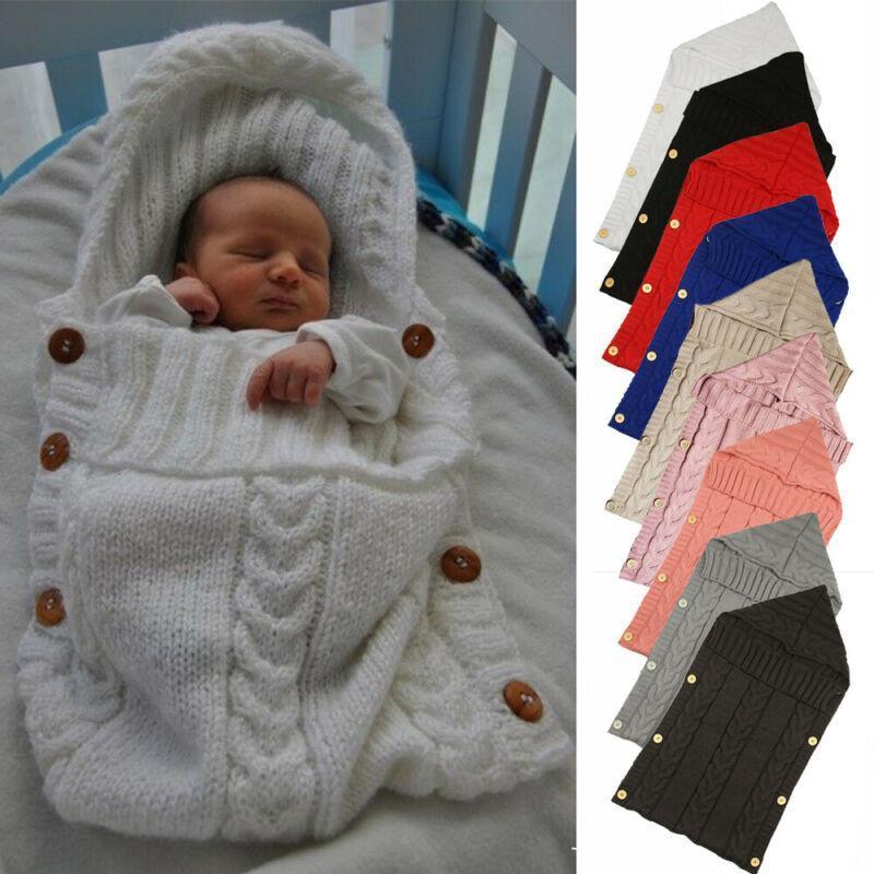 Warm Baby Blanket Knitted Newborn Swaddle Wrap Soft Footmuff Cotton Envelope For Stroller Accessories Blanket Bag - BIG FRENCHIES