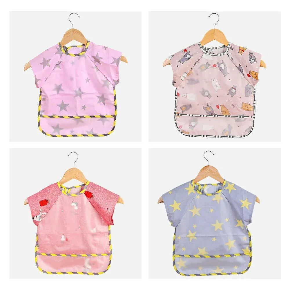 Baby Bibs Cotton Cartoon Children Accessories Short Sleeve Eco Friendly Waterproof Washable Clothing Bib for Kids - BIG FRENCHIES