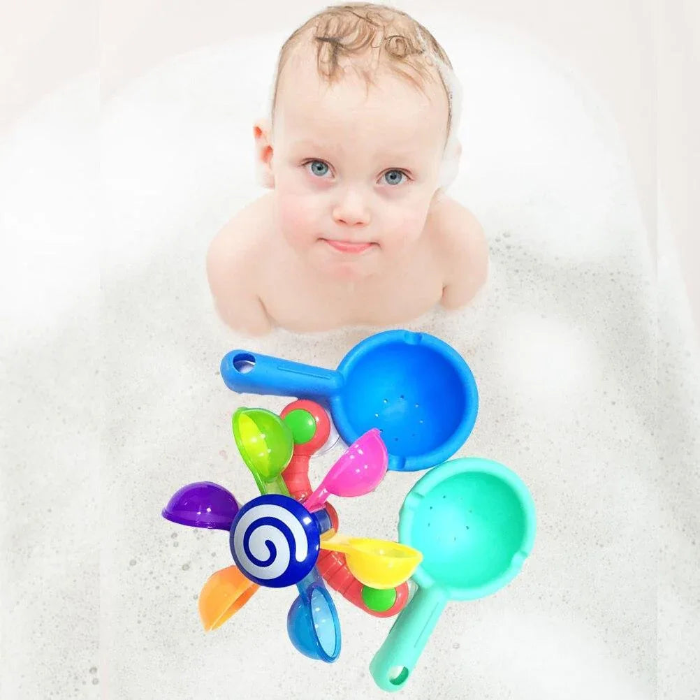Baby Bath Toys Kids Bathroom Bathtub Bathing Toy Scoop Water Windmill Waterwheel Kids fun - BIG FRENCHIES